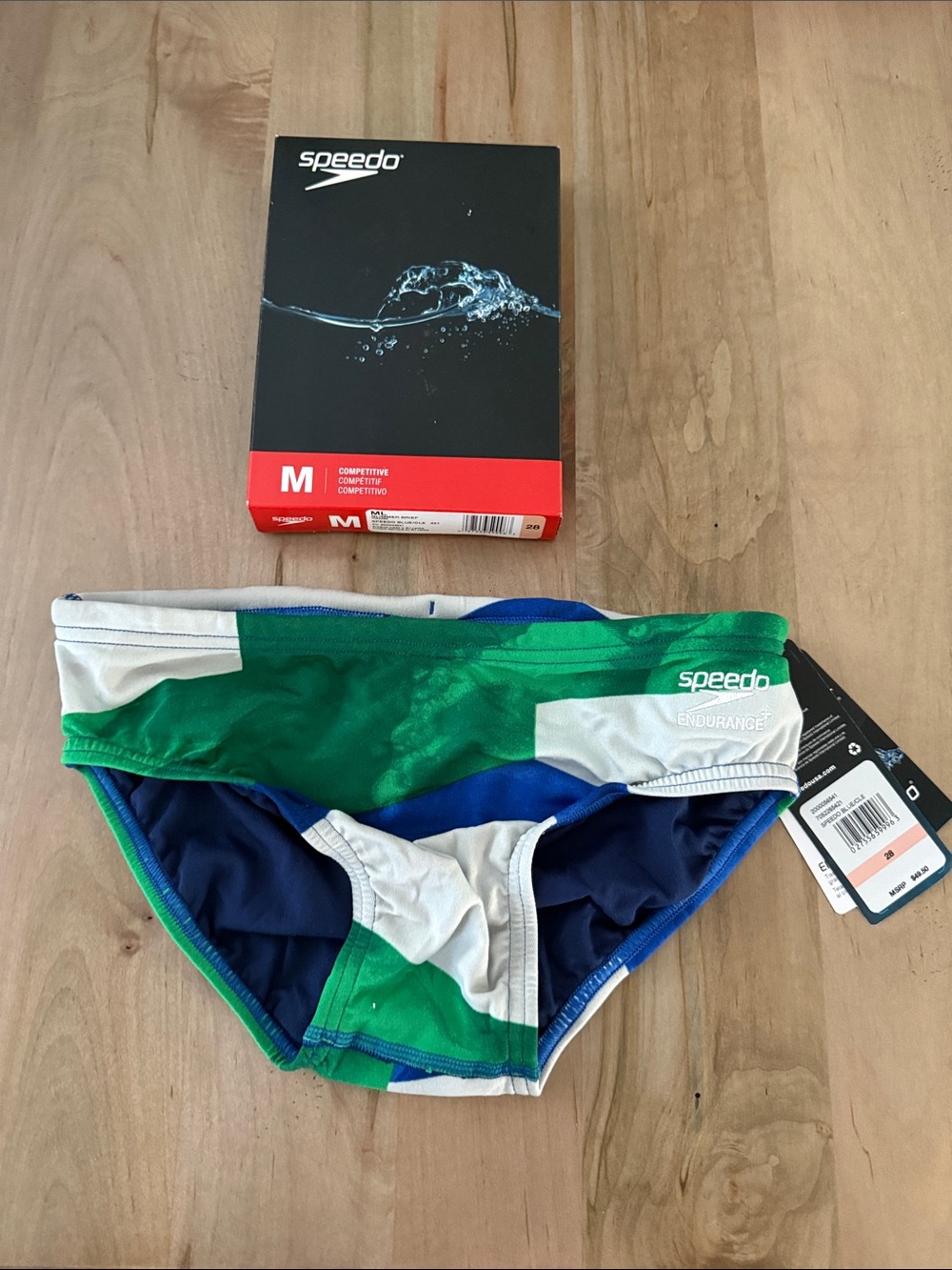 Speedo Green, Blue & White Men’s Swim Brief